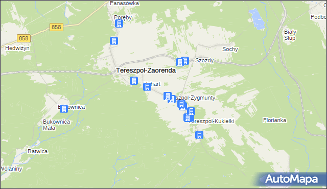 mapa Tereszpol-Zygmunty, Tereszpol-Zygmunty na mapie Targeo