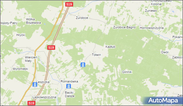 mapa Tołwin, Tołwin na mapie Targeo