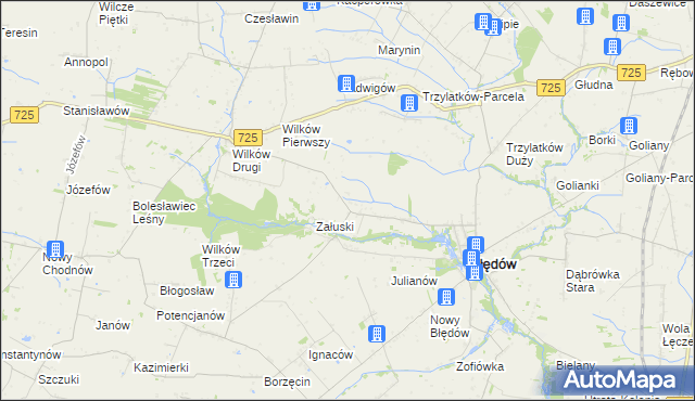 mapa Tomczyce gmina Błędów, Tomczyce gmina Błędów na mapie Targeo