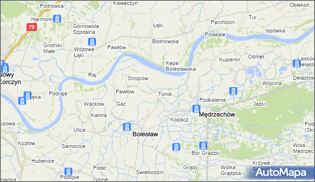 mapa Tonia gmina Bolesław, Tonia gmina Bolesław na mapie Targeo