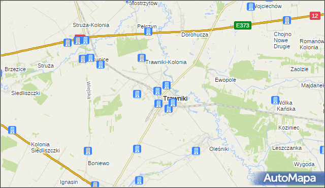 mapa Trawniki powiat świdnicki, Trawniki powiat świdnicki na mapie Targeo