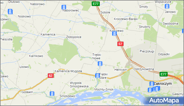 mapa Trębki Nowe, Trębki Nowe na mapie Targeo