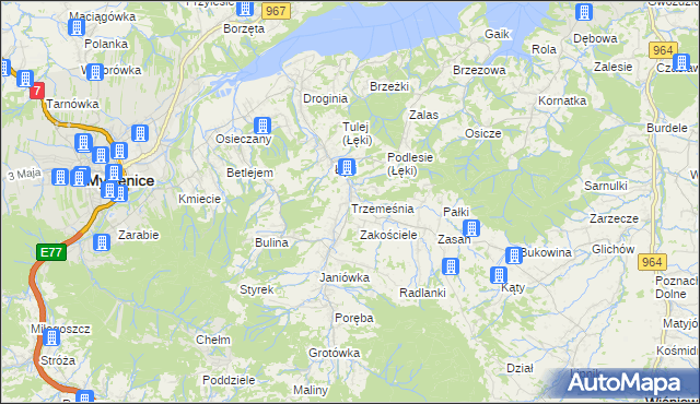 mapa Trzemeśnia, Trzemeśnia na mapie Targeo
