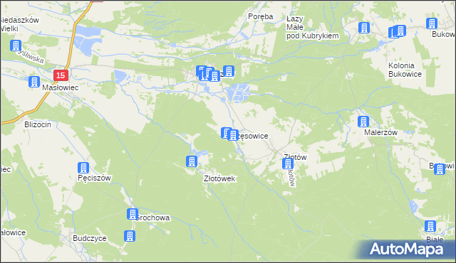 mapa Trzęsowice, Trzęsowice na mapie Targeo