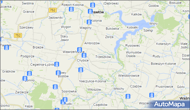mapa Trzeszków, Trzeszków na mapie Targeo