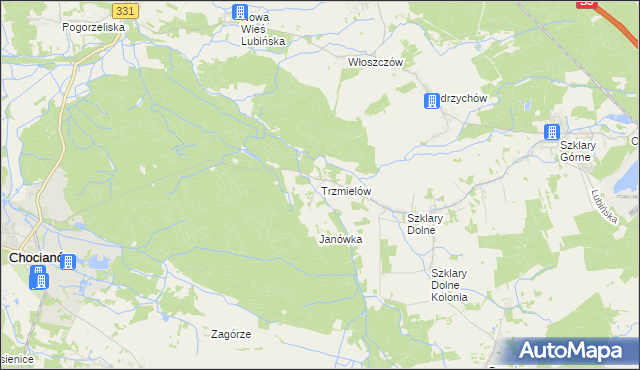mapa Trzmielów, Trzmielów na mapie Targeo