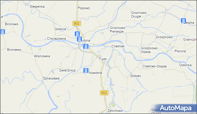 mapa Tujsk, Tujsk na mapie Targeo