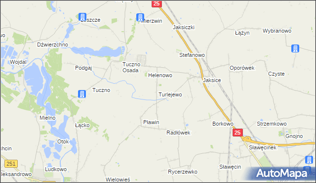 mapa Turlejewo, Turlejewo na mapie Targeo