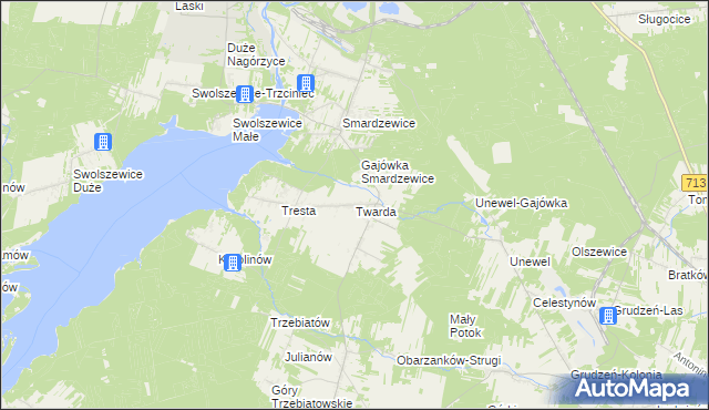 mapa Twarda, Twarda na mapie Targeo