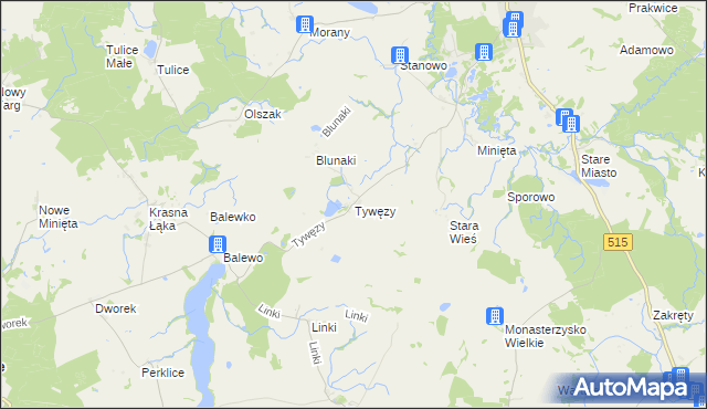 mapa Tywęzy, Tywęzy na mapie Targeo
