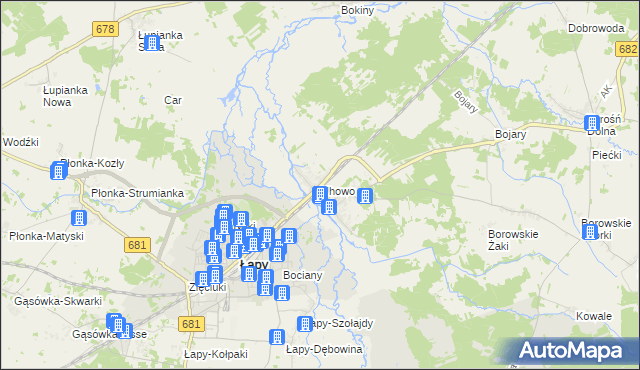 mapa Uhowo, Uhowo na mapie Targeo