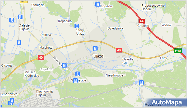 mapa Ujazd powiat strzelecki, Ujazd powiat strzelecki na mapie Targeo