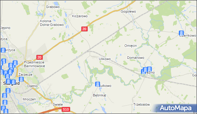 mapa Ulikowo, Ulikowo na mapie Targeo
