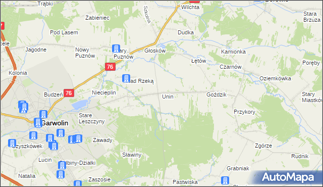 mapa Unin gmina Górzno, Unin gmina Górzno na mapie Targeo