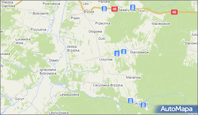mapa Ursynów, Ursynów na mapie Targeo