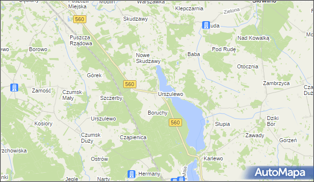 mapa Urszulewo gmina Skrwilno, Urszulewo gmina Skrwilno na mapie Targeo