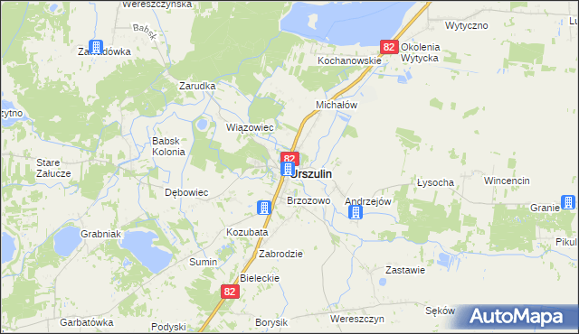 mapa Urszulin powiat włodawski, Urszulin powiat włodawski na mapie Targeo
