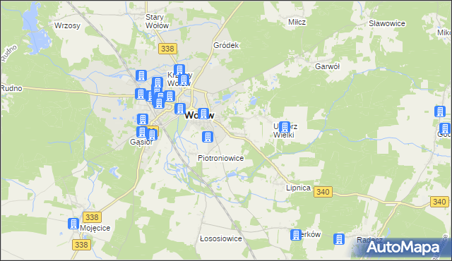 mapa Uskorz Mały, Uskorz Mały na mapie Targeo