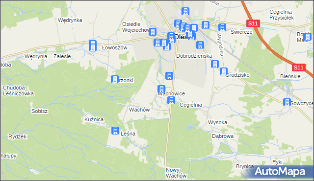 mapa Wachowice, Wachowice na mapie Targeo