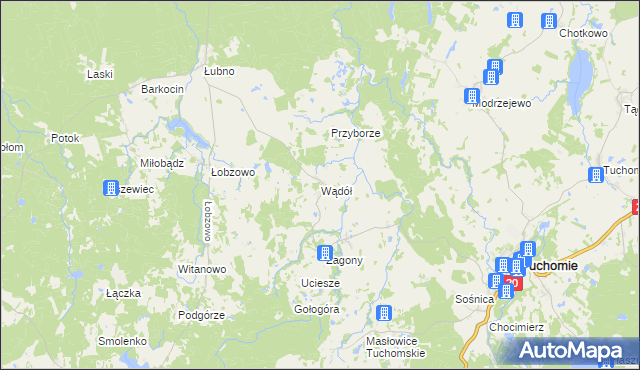 mapa Wądół, Wądół na mapie Targeo