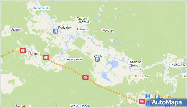 mapa Waliły, Waliły na mapie Targeo