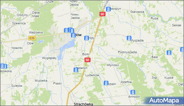 mapa Warmiaki, Warmiaki na mapie Targeo