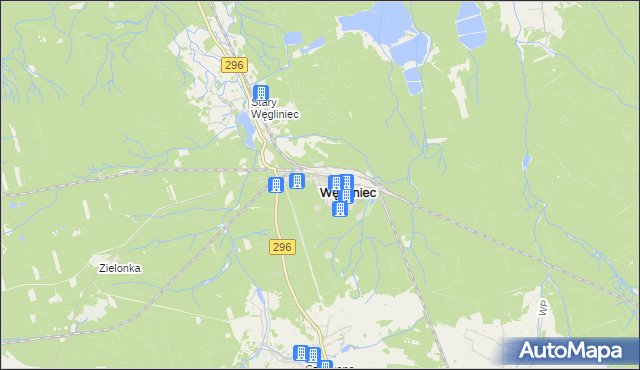 mapa Węgliniec powiat zgorzelecki, Węgliniec powiat zgorzelecki na mapie Targeo