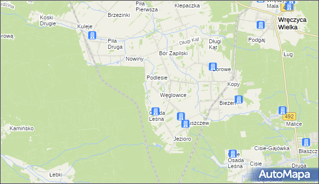 mapa Węglowice, Węglowice na mapie Targeo