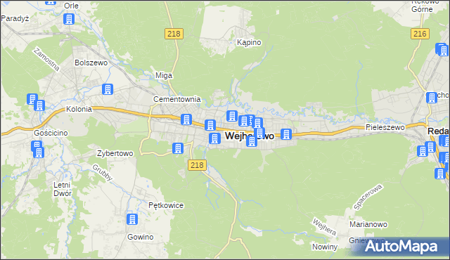 mapa Wejherowo, Wejherowo na mapie Targeo