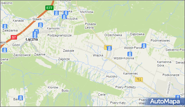 mapa Wiącka, Wiącka na mapie Targeo