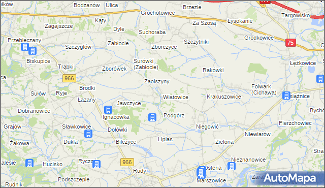 mapa Wiatowice, Wiatowice na mapie Targeo