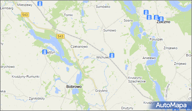 mapa Wichulec, Wichulec na mapie Targeo