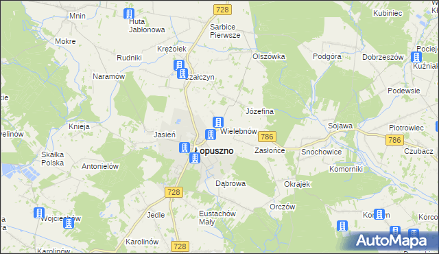 mapa Wielebnów, Wielebnów na mapie Targeo