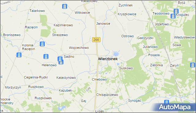 mapa Wierzbinek, Wierzbinek na mapie Targeo