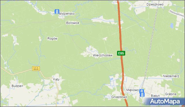 mapa Wierzchosław, Wierzchosław na mapie Targeo
