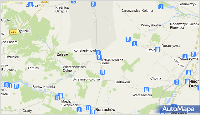 mapa Wierzchowiska Górne, Wierzchowiska Górne na mapie Targeo