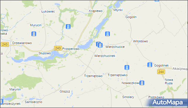 mapa Wierzchucinek, Wierzchucinek na mapie Targeo