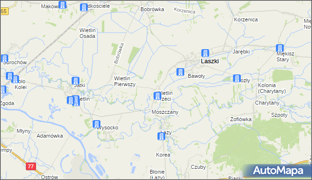 mapa Wietlin Trzeci, Wietlin Trzeci na mapie Targeo