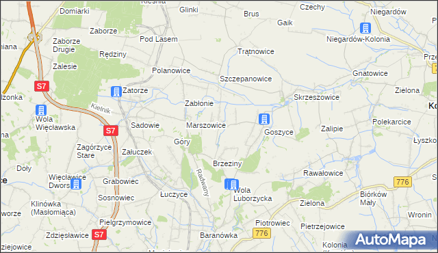 mapa Wilków gmina Kocmyrzów-Luborzyca, Wilków gmina Kocmyrzów-Luborzyca na mapie Targeo