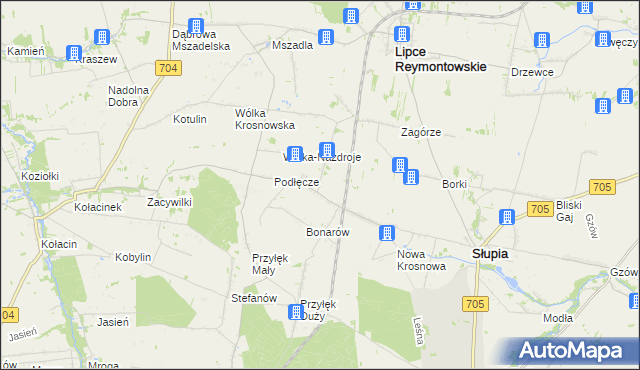 mapa Winna Góra gmina Słupia, Winna Góra gmina Słupia na mapie Targeo