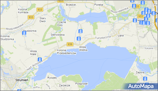 mapa Wisła Wielka, Wisła Wielka na mapie Targeo