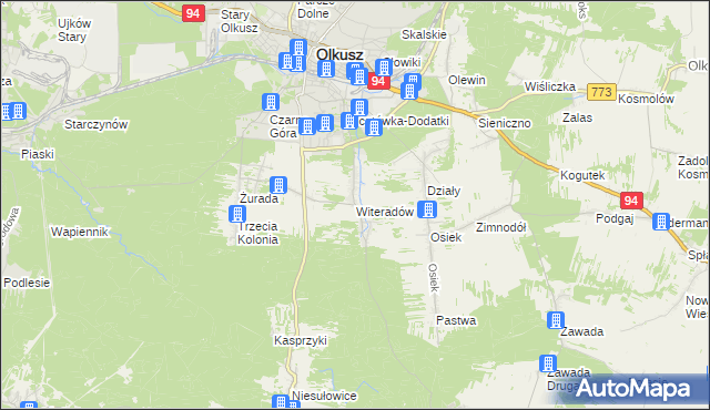 mapa Witeradów, Witeradów na mapie Targeo