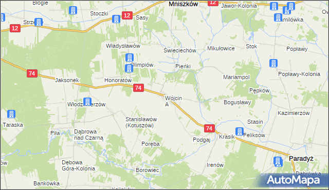 mapa Wójcin A, Wójcin A na mapie Targeo
