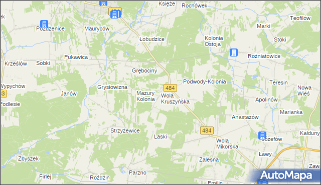 mapa Wola Kruszyńska, Wola Kruszyńska na mapie Targeo