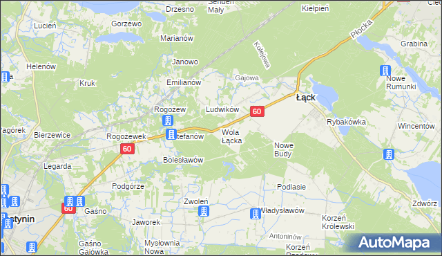 mapa Wola Łącka, Wola Łącka na mapie Targeo
