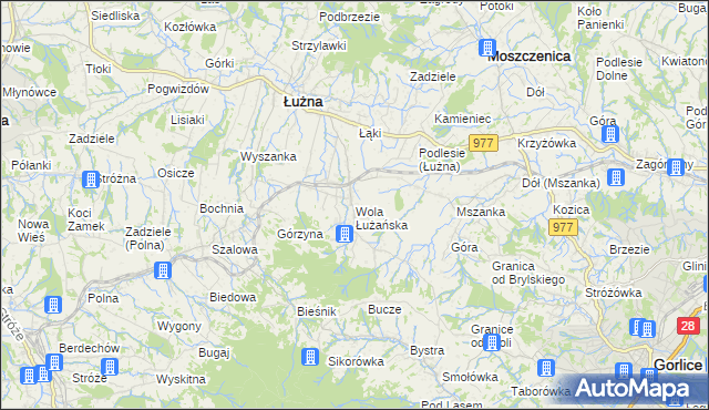 mapa Wola Łużańska, Wola Łużańska na mapie Targeo