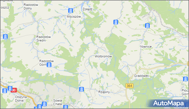 mapa Wolbromów, Wolbromów na mapie Targeo
