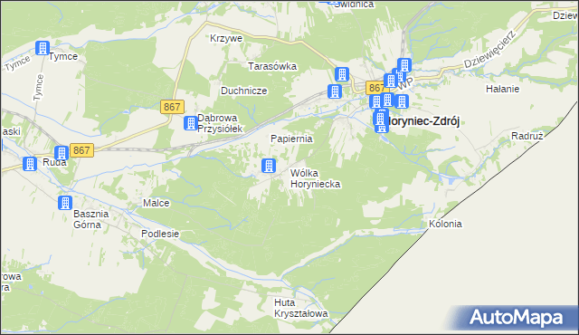 mapa Wólka Horyniecka, Wólka Horyniecka na mapie Targeo