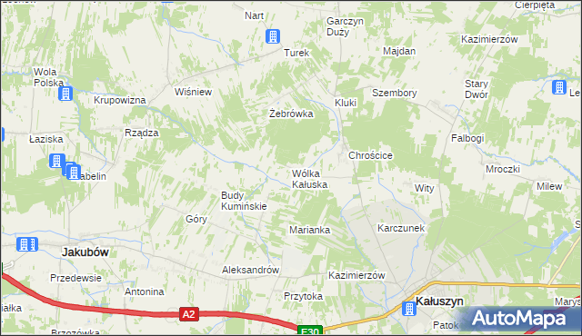 mapa Wólka Kałuska, Wólka Kałuska na mapie Targeo