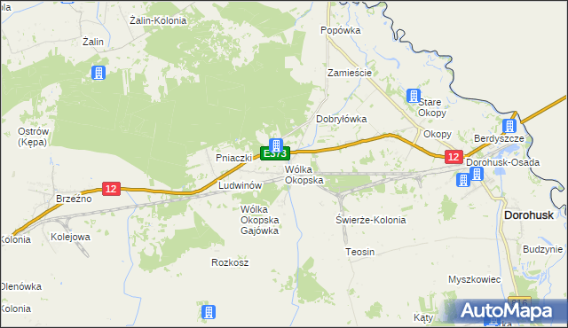 mapa Wólka Okopska, Wólka Okopska na mapie Targeo